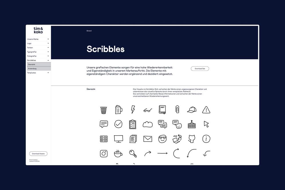 The graphic elements ensure high recognizability and uniqueness in our brand presence.